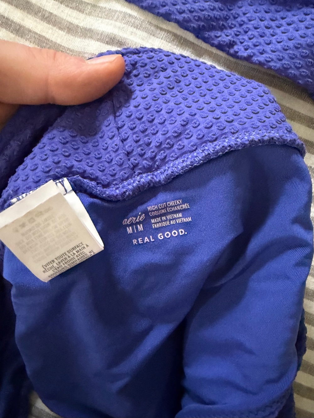 aerie Textured Royal Blue Bikini Set - Picture 4 of 4